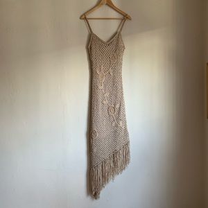 Bohemian Fringe Knit Party Dress